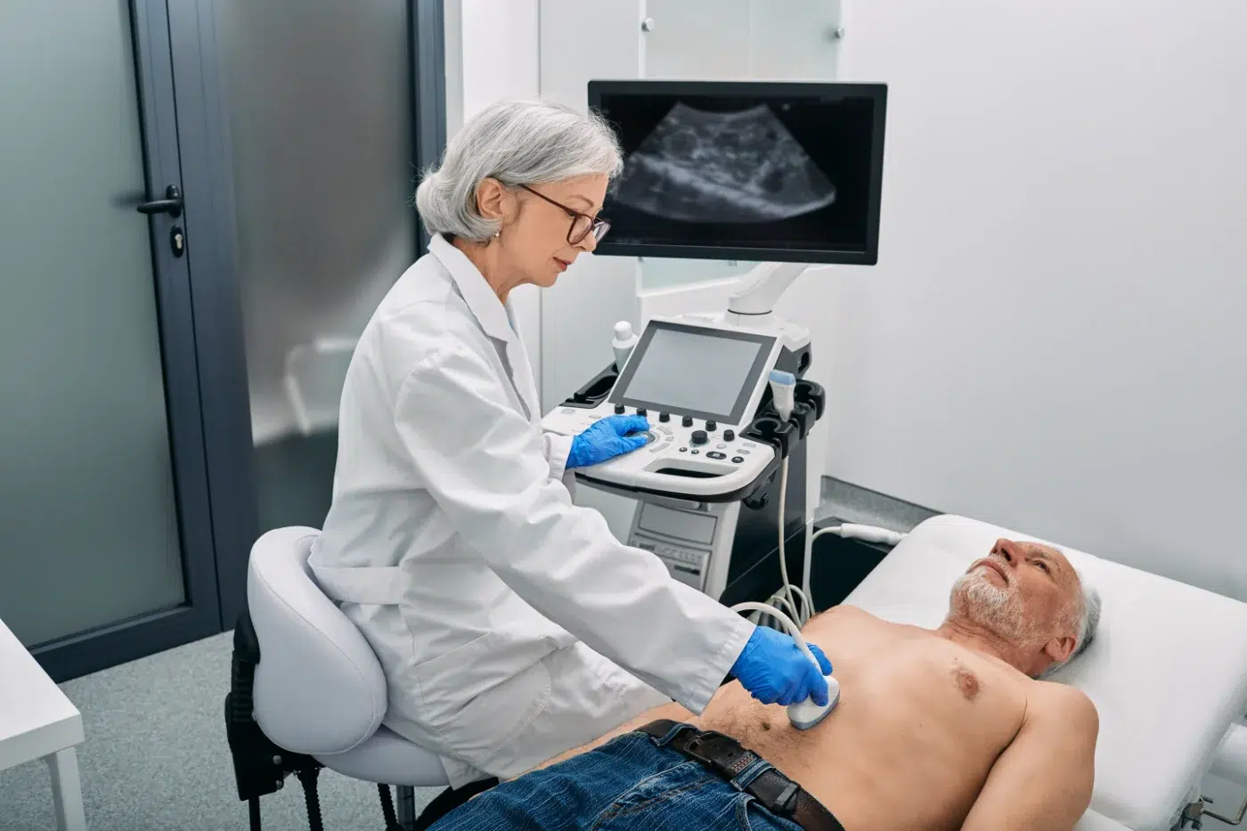 man getting ultrasound man getting ultrasound